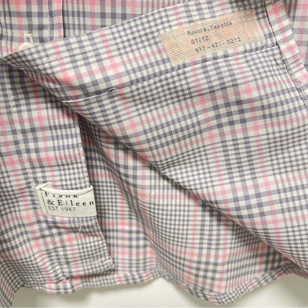 Frank & Eileen Paul Long Sleeve Button Down Pink Gray Plaid Shirt Size X-Large - Picture 6 of 11